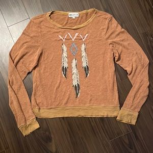 Wildfox Brown Feather Sweater - Size L